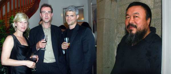 左图：挪威当代美术馆馆长Marta Kuzma, 哲学家Peter Osborne, 和美国沃克艺术中心策展人 Peter Eleey. 右图：艺术家艾未未