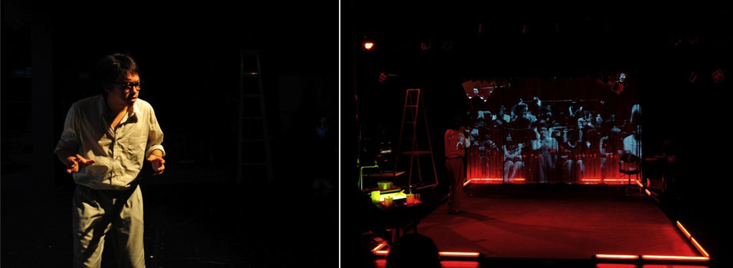 左、右：《慢的艺术》，表演现场， 2010