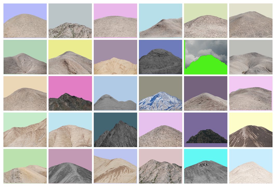 庄辉，《祁连山系-11》，2015，彩色喷墨打印，88×110cm（30 幅）.