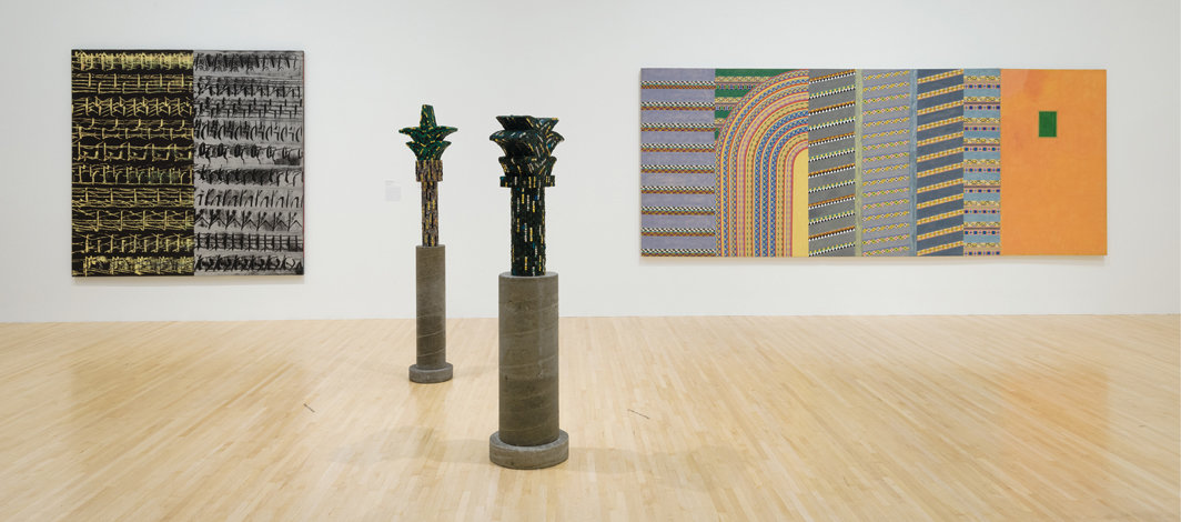 “乐意：1972-1985年美国艺术中的图案与装饰”展览现场， 2019–20，洛杉矶当代艺术博物馆. 摄影：Jeff Mclane.