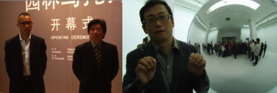 左图：长征空间卢杰和中国美术馆馆长范迪安；右图：艺术家展望