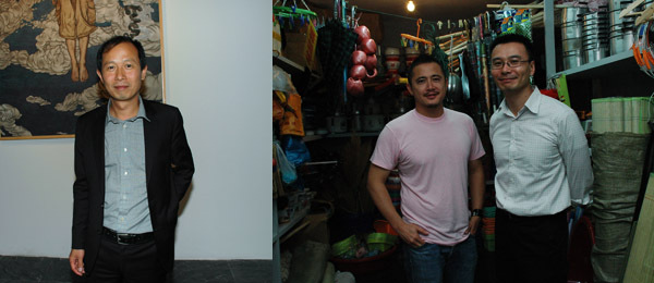 左: 策展人侯瀚如. 右: 艺术家 Michael Lin 上海艺术画廊的总监 David Chan.&nbsp;