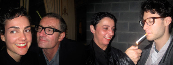 左图: Gladstone总监Rosalie Benitez 和艺术家Thomas Hirschhorn. 右图: 苏黎世美术馆总监Beatrix Ruf和艺术家Jordan Wolfson.