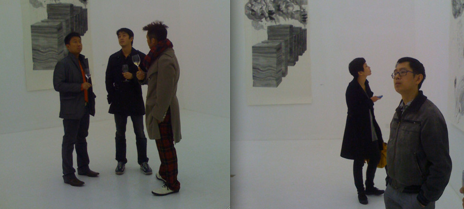 左图：造型师李东田（右）及友人。右图：艺术家洪浩。