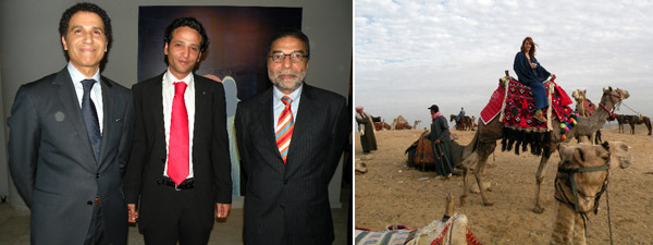 左图: 艺术家Essam Maarouf, 开罗双年展委托人 Ehab El-Labban, 开罗双年展总监Mohsen Shaalan。右图: My Barbarian的Jade Gordon。