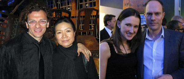 左图: 常青画廊的Lorenzo Fiaschi 和艺术家Kimsooja。右图: Baibakov艺术项目的 Maria Baibakova和Haunch of Venison 总监Harry Blain。