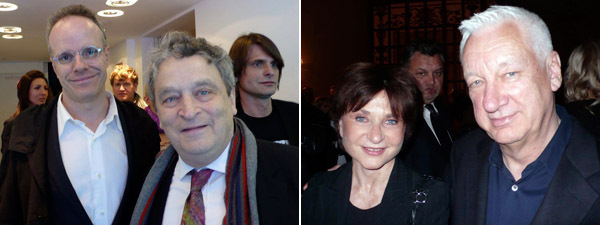 左图: Serpentine 联合总监小汉斯和Sir Norman Rosenthal。右图:路易威登基金总监Suzanna Pagé 和艺术家Michael Craig-Martin。