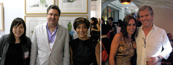 左图：Para/site的Dominique Chiu和Alvaro Rodriguez Fominaya以及策展人Yeung Yang。右图：艺术经纪人Kashya Hildebrand 和Urs Meile。&nbsp;
