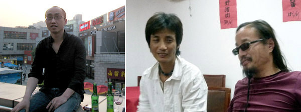 左图：艺术家陈晓云。右图：艺术家施勇和吴山专。
