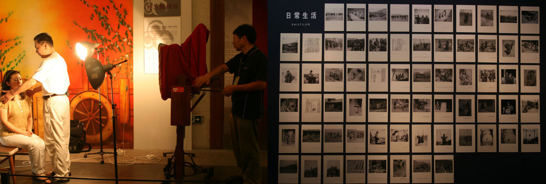 左图：重现广州最悠久的照相馆艳芳照相馆；右图：庄学本作品《专题考察：青海土族1937-1937》。