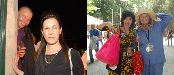 左图：艺术家Wolfgang Tillmans和经纪人Maureen Paley。 右图：艺术家Jane Rosenblum和P.S. 1 创办人Alanna Heiss。