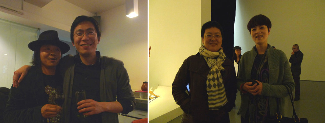 左：歌手左小诅咒和艺术家徐震； 右：艺术家林天苗和喻红