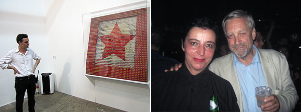左：光州双年展艺术总监Massimiliano Gioni；右：苏黎世美术馆馆长Beatrix Ruf 和艺术家David Weiss