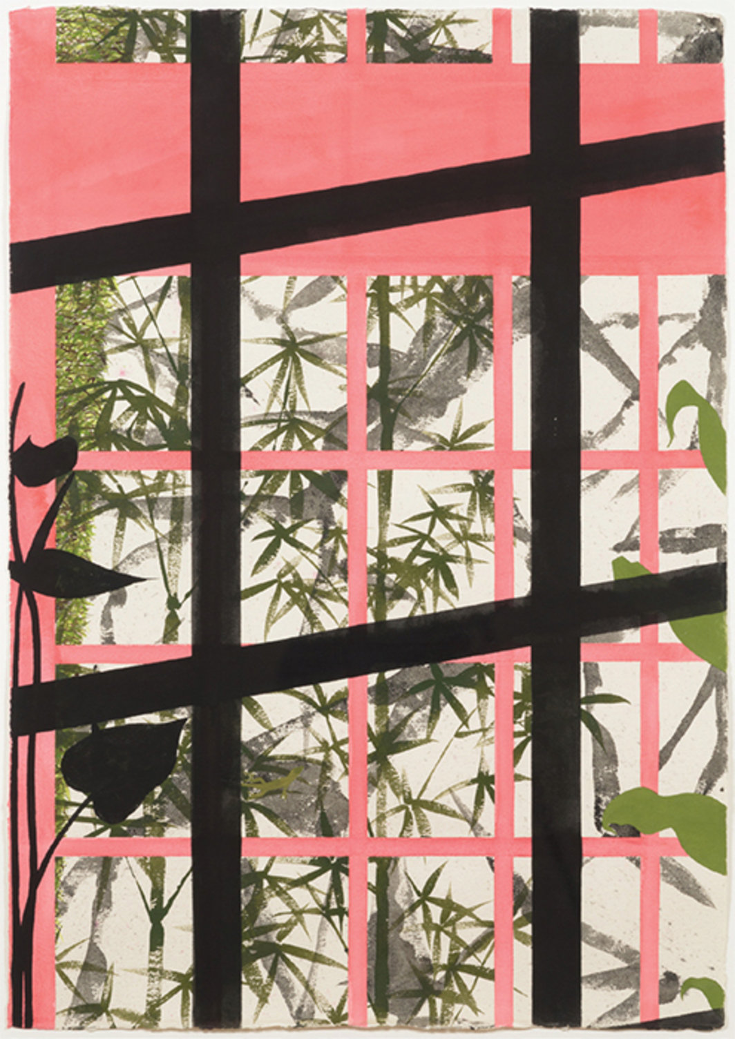 比利·阿尔·本斯顿，《火奴鲁鲁水彩》，1985年7月，纸上水彩，42 1/2 × 29 1/2".