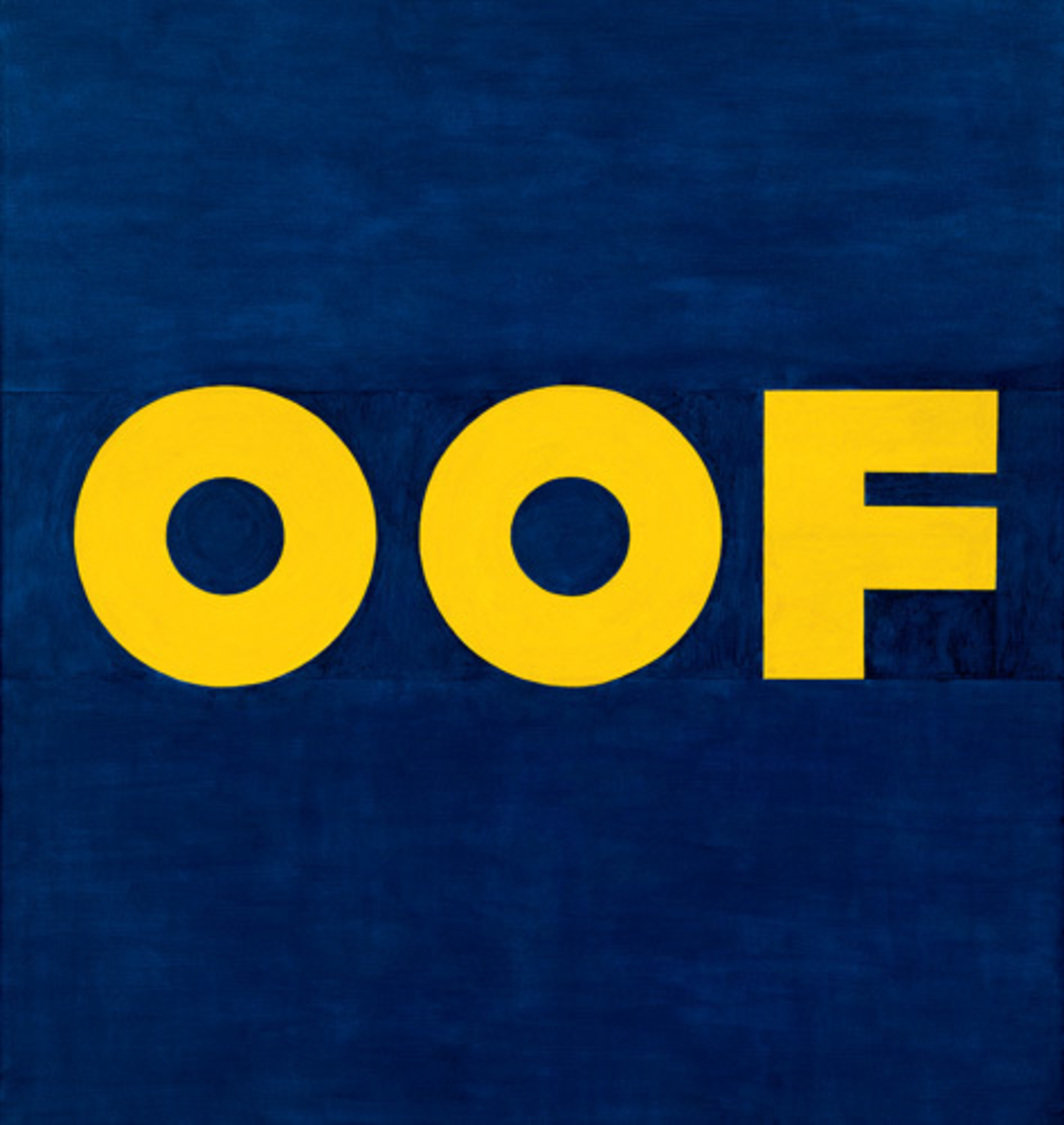 埃德·鲁沙，《Oof》，1962/1963，布面油画，71 1/2 x 67".