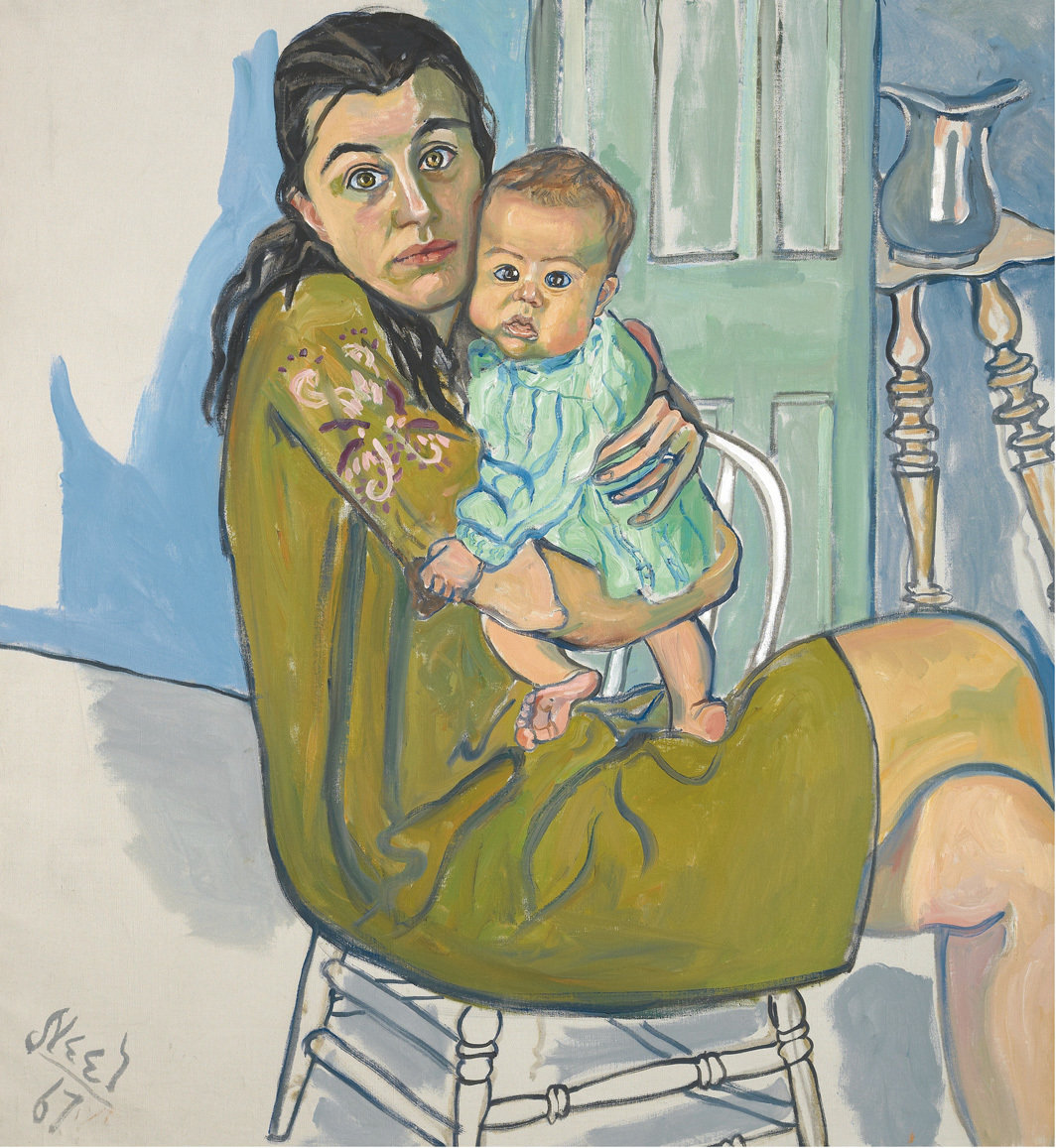 爱丽丝·尼尔，《南希和奥利维娅》，1967，布面油画，39 × 36".