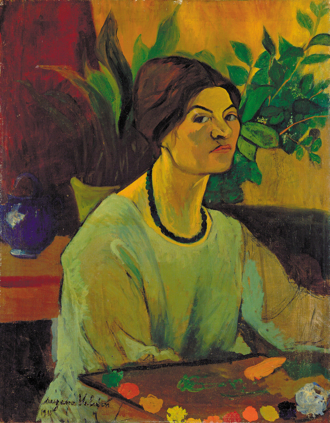苏珊·瓦拉东，《自画像》，1911，布面油画，28 1⁄2 × 22 5⁄8".